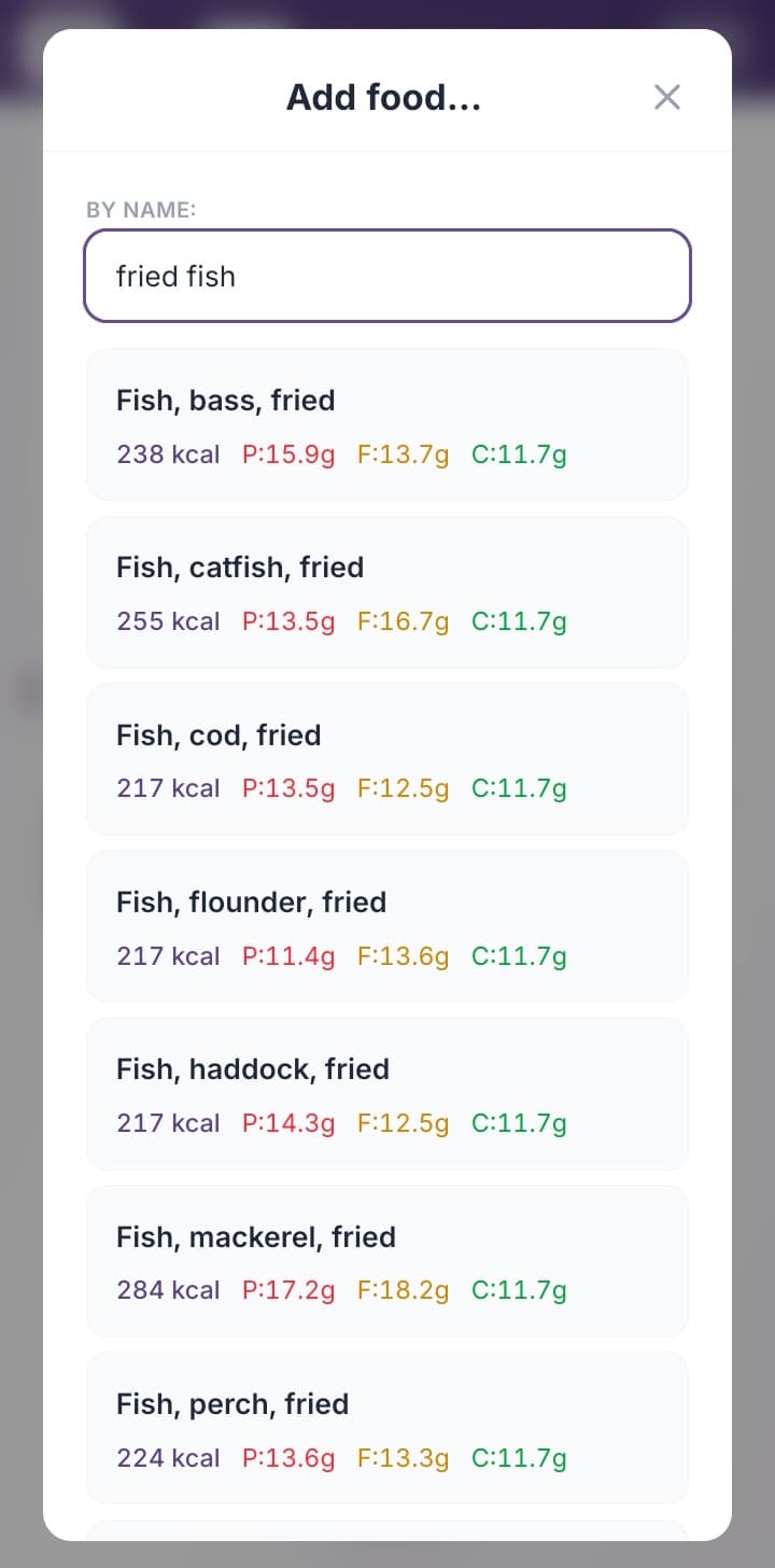 Add food by snapping the Nutritional Label